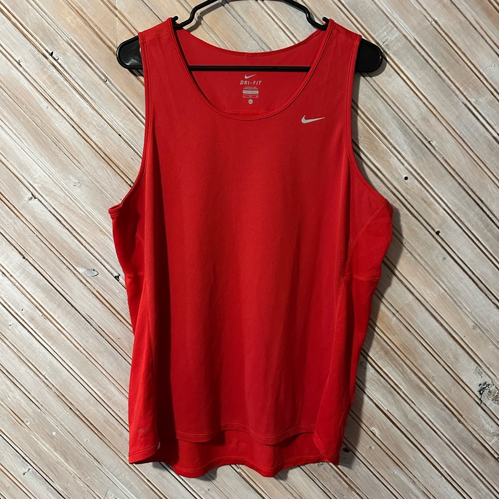 Nike Dri Fit Women's Vibrant Red Athletic Tank Top Running Workout